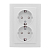 Розетка 2-м СП Минск 16А IP20 с заземл. защ. шторки бел. Basic EKF ERR16-128-100
