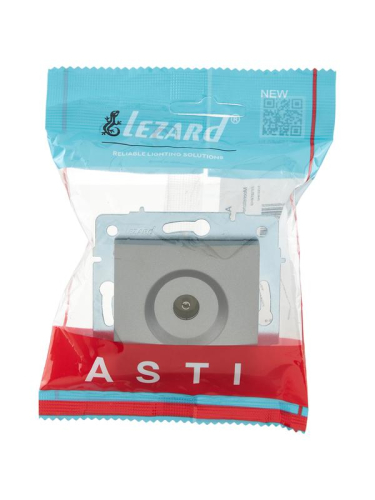 Розетка телевизионная оконечная TV СП ASTI IP20 механизм платина. LEZARD 7081-3588-130