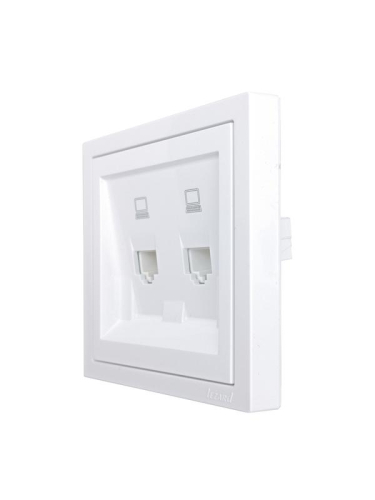 Розетка компьютерная 2-м СП ZIMA IP20 механизм бел. LEZARD 704-0288-141