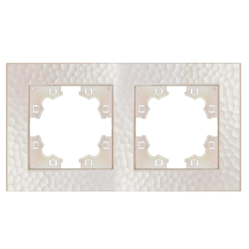 Рамка 2-м Афина фактурная универс. жемчуж. Universal A10044-Obr