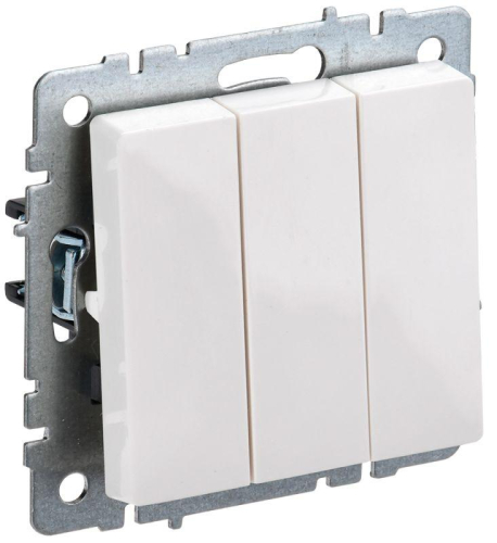 Выключатель 3-кл. Brite 10А ВС10-3-0-БрБ механизм бел. IEK BR-V30-0-10-K01-PRO