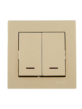 Выключатель двойной с подсветкой VESNA зол. LEZARD 742-3688-112