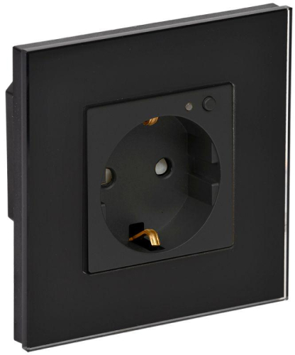 Розетка СП 16А WIFI+BLE стекл/р. защ. шторки iTEQ SMART черн. ONI IT-R16SFWBG-K02