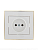 Розетка 1-м СП Rain 16А IP20 без заземл. с зол. боковой вставкой керамика бел. LEZARD 703-0226-121