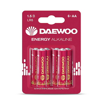 Элемент питания алкалиновый AA/LR6 1.5В Energy Alkaline BL- 6 (блист. 6шт) DAEWOO 5057067