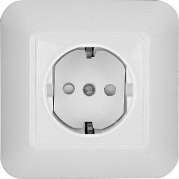 Розетка 1-м СП Прима 16А IP20 250В с заземл. защ. шторки бел. (опт. упак.) SchE RS16-004-B
