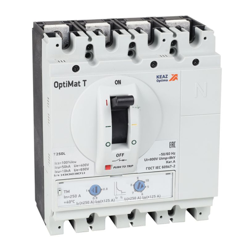 Выключатель автоматический 4п 250А OptiMat T250L TM КЭАЗ 355757