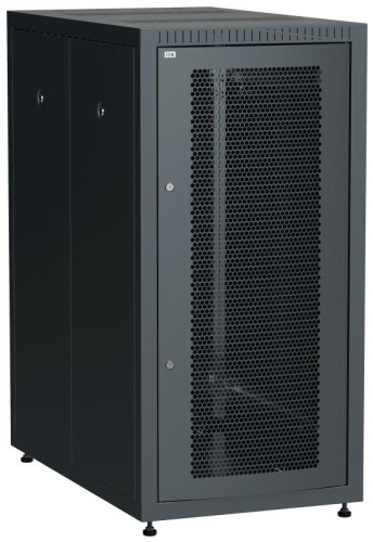 Шкаф сетевой LINEA E 24U 600х1000мм двери 2шт перфорир. и метал. черн. ITK LE05-24U61-PM