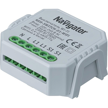 Переключатель двухканальный 82 633 Smart Home NSH-SWITCH-02-WiFi с управлением по Wi-Fi NAVIGATOR 82633