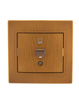 Розетка компьютерная 1-м СП Mira RJ45 ольха LEZARD 701-0701-139