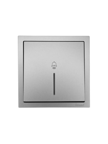 Кнопка звонка с индик. СП ZIMA IP20 безвинт. зажим сер. матов. LEZARD 704-7488-108QC