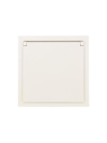 Розетка 1-мест. с/з с крышкой ПБТ СП ZIMA IP20 16А безвинт. зажим слон. кость LEZARD 704-9088-123BQC