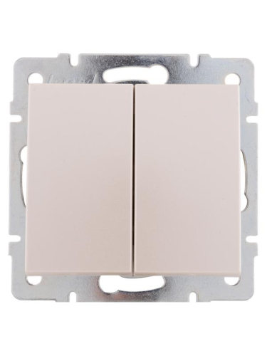 Выключатель 2-кл. СП Rain IP20 механизм жемчуж./бел. перламутр. LEZARD 703-3088-101