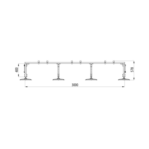 Конструкция опорная для установки оборудования TECHNORAPTOR FOOT 3000х1200 тип 1 KM-TR-F-SSEI-3000-1200-1 КМ TR0055