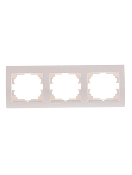 Рамка 3-м Deriy горизонт. жемчуж./бел. метал. LEZARD 702-3000-148