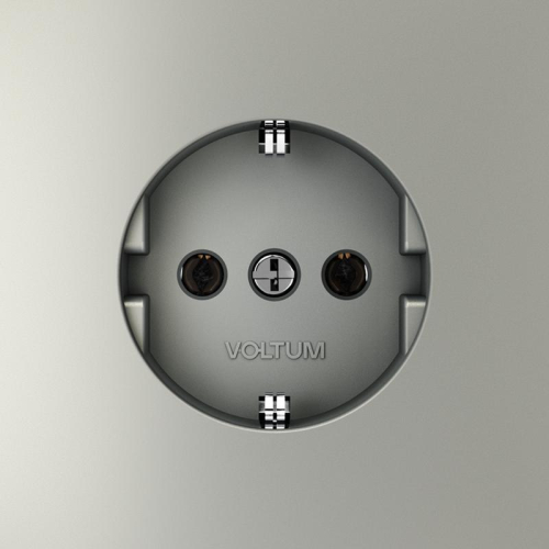 Розетка 1-м СП S70 16А с заземл. механизм сталь Voltum VLS040105