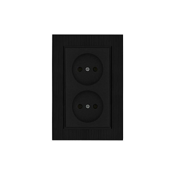 Розетка 2-я Karea LINE STAR без заземл. чер. Makel 86054017