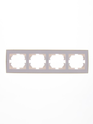 Рамка 4-м Rain горизонт. с зол. боковой вставкой бел. LEZARD 703-0226-149