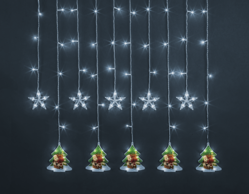 Гирлянда светодиодная "Бахрома" "Звезды и елки" 95 028 NGF-D037-05 3х0.6м CW IP20 Navigator 95028