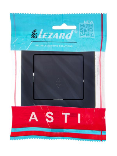 Переключатель проходной 1-кл. 1п СП ASTI 10А IP20 в сборе черн. бархат LEZARD 7081-4242-105