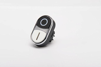 Головка для кнопки сдвоенной ровной черн./бел. EMAS BDK20HB