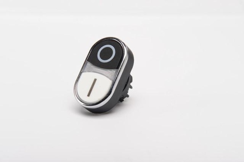 Головка для кнопки сдвоенной ровной черн./бел. EMAS BDK20HB