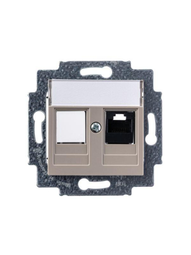 Розетка информационная Levit RJ45 кат. 5e и заглушка кофе макиато ABB 2CHH295117A6018