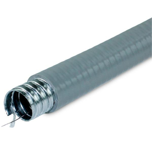 Металлорукав в ПВХ изоляции МПГ НГ толстостенный 25 с протяжкой сер. (уп.50м) ГОФРОМАТИК zeta42853