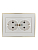 Розетка 2-м СП Rain с заземл. керамика с зол. боковой вставкой бел. LEZARD 703-0226-127