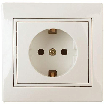 Розетка 1-м СП Plano 1-202-02 16А IP20 250В 2P+E Schuko сл. кость Intro Б0053876