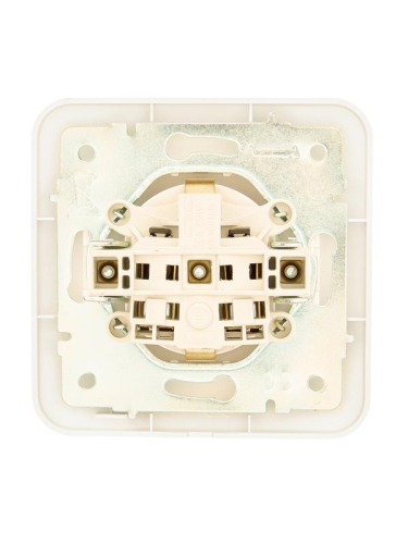 Розетка 1-м СП ASTI 16А IP20 с заземл. с крышкой термопласт в сборе жемчуж./бел. перламутр. LEZARD 7081-3030-123В