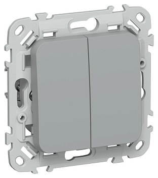Выключатель проходной 2-кл. СП FLITE ВС62-1-0-ФлС 10А механизм сер. IEK FI-V22-0-10-1-K03