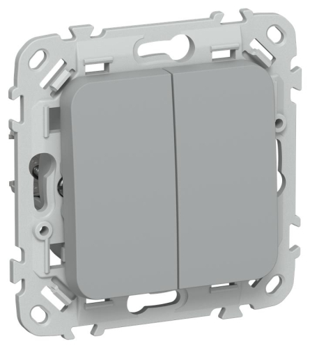 Выключатель проходной 2-кл. СП FLITE ВС62-1-0-ФлС 10А механизм сер. IEK FI-V22-0-10-1-K03