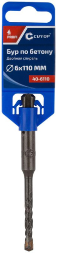 Бур по бетону Profi двойн. резьба SDS-Plus 6х110мм Cutop 40-6110