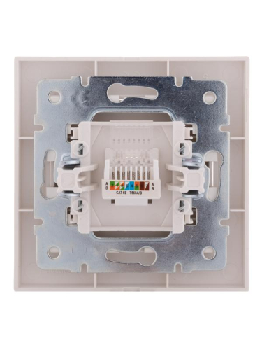 Розетка компьютерная 1-м СП Rain RJ45 жемчуж./бел. перламутр. LEZARD 703-3030-139