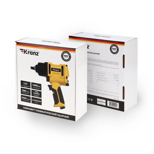 Гайковерт пневматический 1/2дюйм 1490Нм Kranz KR-80-0704