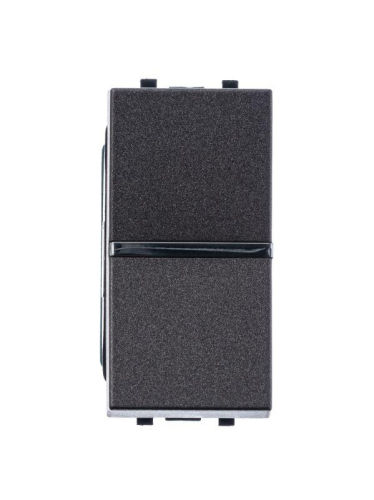 Механизм переключателя проходного 1-кл. 1п 1мод. СП Zenit 16А IP20 с клавишей антрацит ABB 2CLA211000N1801