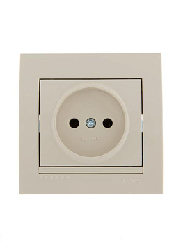 Розетка 1-м СП Deriy 16А IP20 без заземл. керамика крем. LEZARD 702-0303-121