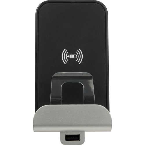 Устройство зарядное беспроводное Valena Life Qi 1А с дополнит. разъемом USB A 5В 2.4А Leg 753114