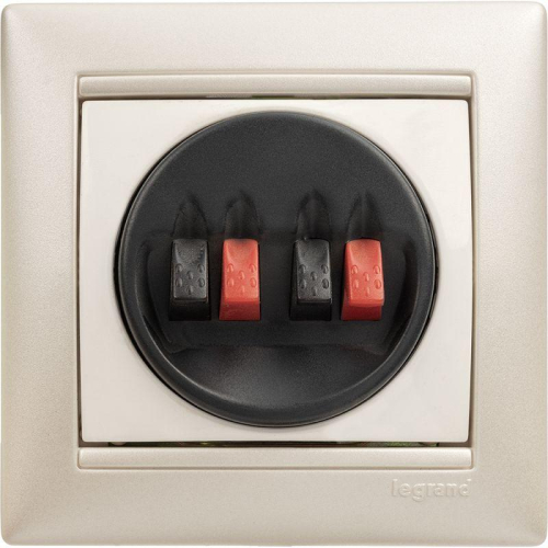 Розетка 2-м СП Valena для динамиков механизм бел. Leg 774424