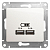 Розетка USB Glossa тип A+C 5В/2.4А 2х5В/1.2А механизм перламутр. SE GSL000639