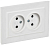 Розетка 2-м СП BRITE РС12-2-БрАБ 10А в сборе без заземл. без защ. шторок арктич. бел. IEK BR-R20-10-K91-F