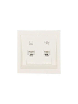 Розетка компьютерная + телефонная СП ZIMA IP20 механизм сл. кость LEZARD 704-9088-143