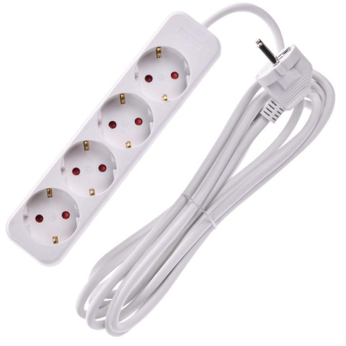 Удлинитель 4х3м 10А У04 ПВС 3х1 бел. UMA IEK UM-YP10-10-04-03-Z-K01
