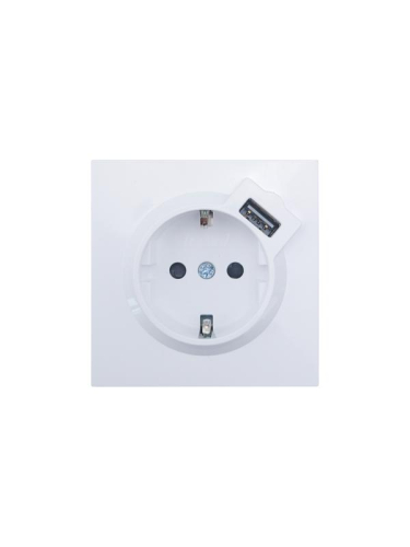 Розетка 1-мест. с/з+USB разъем ZIMA IP20 бел. LEZARD 704-0288-181