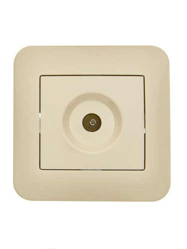 Розетка телевизионная проходная TV СП ASTI IP20 в сборе крем. LEZARD 7081-0303-129
