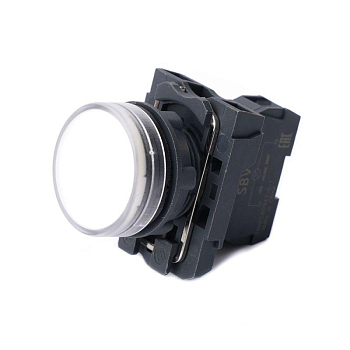 Лампа светосигнальная SB5 d22мм 230-240В AC бел. в сборе SE SB5AVM1