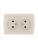 Розетка 2-м ОП Demet 16А IP20 без заземл. закрыт. корпус керамика крем. LEZARD 711-0300-128