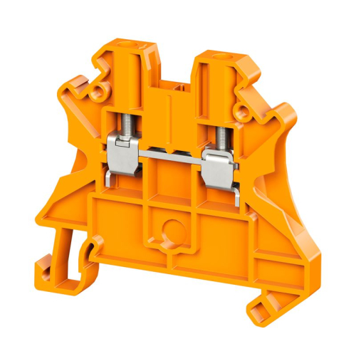 Клемма проходная винтовой зажим 2 точки подключения 2.5кв.мм оранж. DKC TUR-2.5R-OR