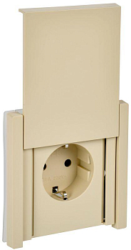 Розетка СП FORTE&PIANO 16А IP44 FP421 с заземл. защ. шторки с крышкой винт. крепл. ваниль IEK FP-R16-16-44-K10